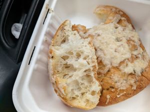 mozzarella pull apart bread (inside view) at Three Girls Vegan Creamery - Boston in Guilford