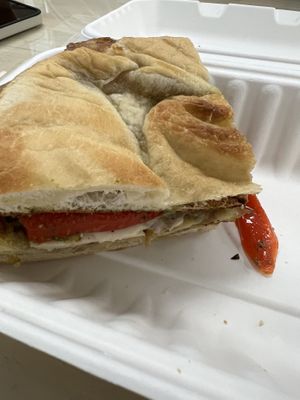 bellissimo sandwhich (i subbed the cutlet for eggplant)  at Three Girls Vegan Creamery - Boston in Guilford