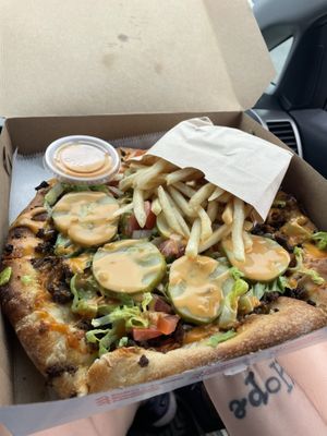 Big Mac apizza   at Three Girls Vegan Creamery - Boston in Guilford