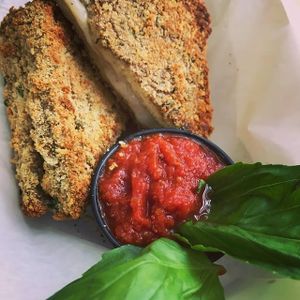 Vegan Mozzarella en Carrozza Sandwich at Three Girls Vegan Creamery - Boston in Guilford