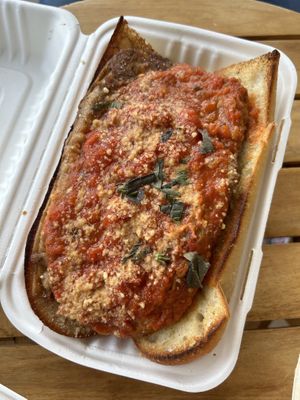 Chicken and eggplant parm sandwich at Three Girls Vegan Creamery - Boston in Guilford