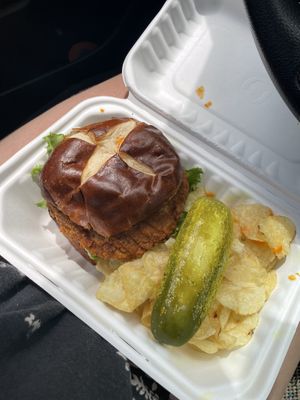 Jalapeno honey crispy chicken cheddar sandwich at Three Girls Vegan Creamery - Boston in Guilford