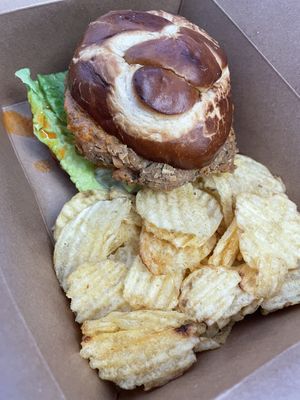 Buffalo sandwich. Lacked Buffalo sauce and bun was kinda hard   at Three Girls Vegan Creamery - Boston in Guilford