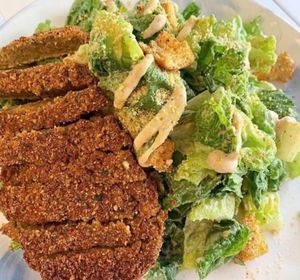 Caesar Salad with Black Salt and Cutlet at Three Girls Vegan Creamery - Boston in Guilford
