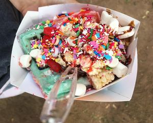 unicorn waffle from compassionfest at Three Girls Vegan Creamery - Boston in Guilford