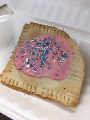 Toaster pastry. I only ate it cold, not toasted, but it was soooo good at Three Girls Vegan Creamery - Boston in Guilford