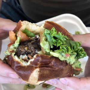 Guacamole burger at Three Girls Vegan Creamery - Boston in Guilford