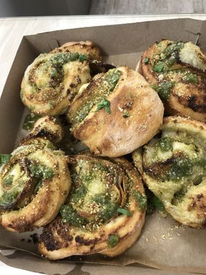 Eggplant and pesto roll  at Three Girls Vegan Creamery - Boston in Guilford