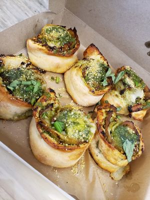 Eggplant pesto rolls at Three Girls Vegan Creamery - Boston in Guilford