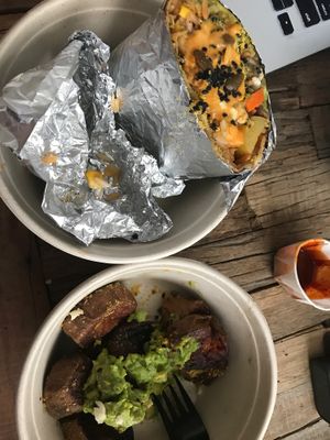 burrito and fries at ButterLeaf in Irvine