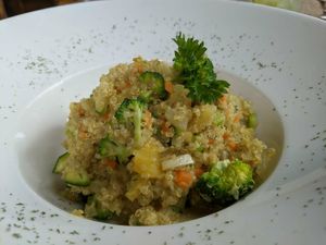 Quinoa curry at El Jardin in Puerto Ayora