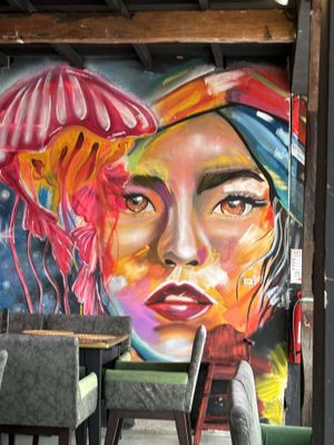 Cool mural ☺️  at El Jardin in Puerto Ayora