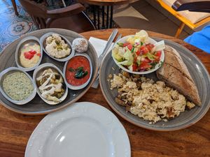 Omelette breakfast  at Michelangelo Cafe in Tel Aviv