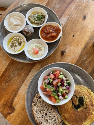 Jaffa breakfast  at Michelangelo Cafe in Tel Aviv
