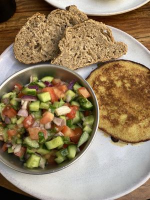 Breakfast with quinoa omelette   at Michelangelo Cafe in Tel Aviv