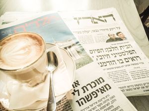 The tastiest coffee with cow/soy/almond milk at Michelangelo Cafe in Tel Aviv