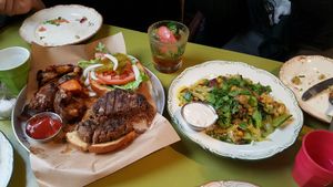  Vegan burger at Michelangelo Cafe in Tel Aviv