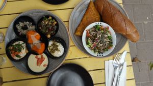 Jaffa breakfast  at Michelangelo Cafe in Tel Aviv