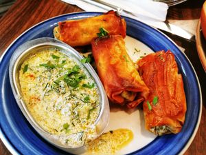 Cigar with cacik at Michelangelo Cafe in Tel Aviv