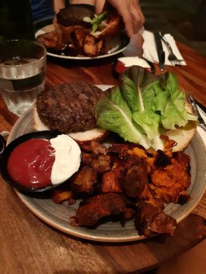 Veggie burger at Michelangelo Cafe in Tel Aviv