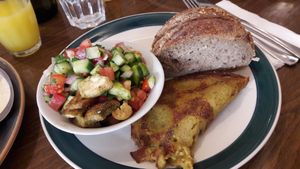 The Jaffa style breakfast 1/2 at Michelangelo Cafe in Tel Aviv