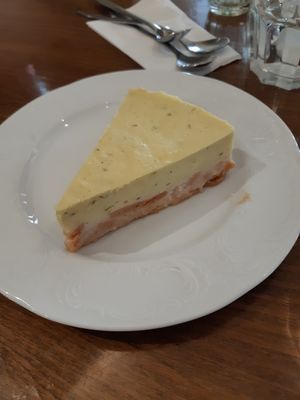 Cheese, lemon and basil cake at Michelangelo Cafe in Tel Aviv