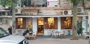 Outside at Michelangelo Cafe in Tel Aviv