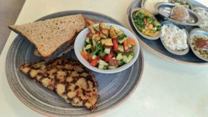 Jaffa style breakfast at Michelangelo Cafe in Tel Aviv