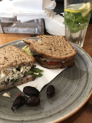Michaela Sandwich (tofu scramble) at Michelangelo Cafe in Tel Aviv