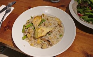 mushroom risotto at Michelangelo Cafe in Tel Aviv