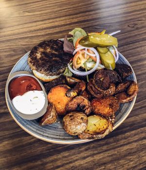 Mushroom burger ✌🏼  at Michelangelo Cafe in Tel Aviv