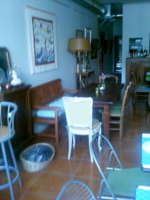 view of the main room, with Frida's  bust on the left at Frida's in Perpignan