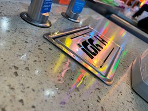 Cyberpunk lighting at LHR - YO! Sushi - T2 in West London