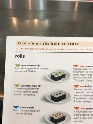 Vegan rolls at LHR - YO! Sushi - T2 in West London