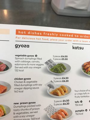 Vegan vegetable gyoza at LHR - YO! Sushi - T2 in West London