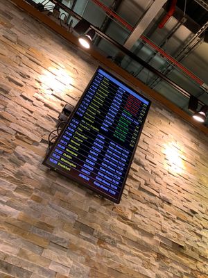 Still able to keep track of flights  at LHR - YO! Sushi - T2 in West London