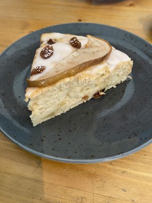 Pear and raisin cake at Glow in Luxembourg City