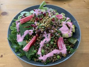 Salad (very filling) at Glow in Luxembourg City