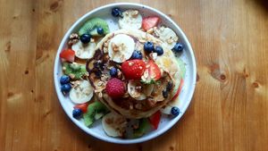 Pancake power on a staple (4x). at Glow in Luxembourg City