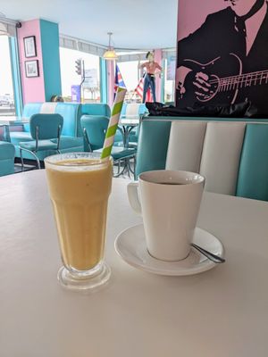 Vegan smoothie and tea at Bobby Jo's in Southend-on-sea