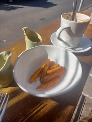 Sweet potato fries were fantastic! (I ate most of them before taking a pic) at Nourish'd Cafe & Juicery - Kloof in Cape Town