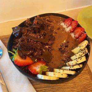 Chocolate smoothie bowl  at Nourish'd Cafe & Juicery - Kloof in Cape Town
