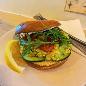 Avo bagel  at Nourish'd Cafe & Juicery - Kloof in Cape Town