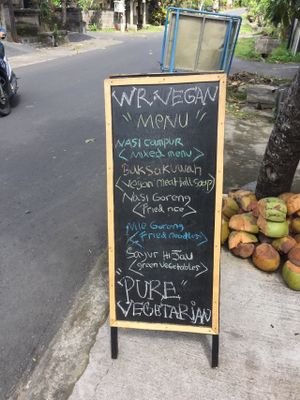 Menu outside at Warung Pande Vegan - Canggu in Canggu