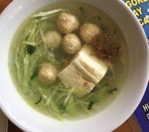 Vegan meatball soup. I added a spicy sauce to this soup after this pic  at Warung Pande Vegan - Canggu in Canggu