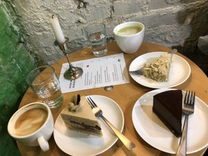 Cakes, coffee and matcha at Sereda in Kyiv