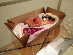 Two pies and a muffin! at Sereda in Kyiv