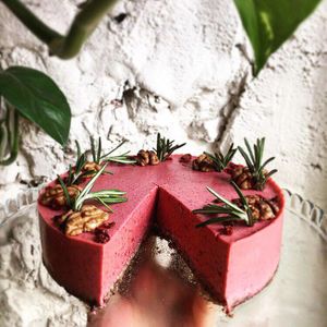 sugar free srawberry cake at Sereda in Kyiv