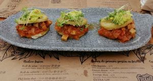 Arepas veganas with seitan at Llévame al Huerto in Gran Canaria