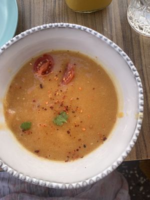 Mango gazpacho  at Llévame al Huerto in Gran Canaria